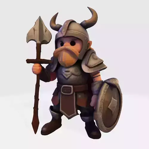 Stylized LowPoly 3D Viking II Warrior 3D print model