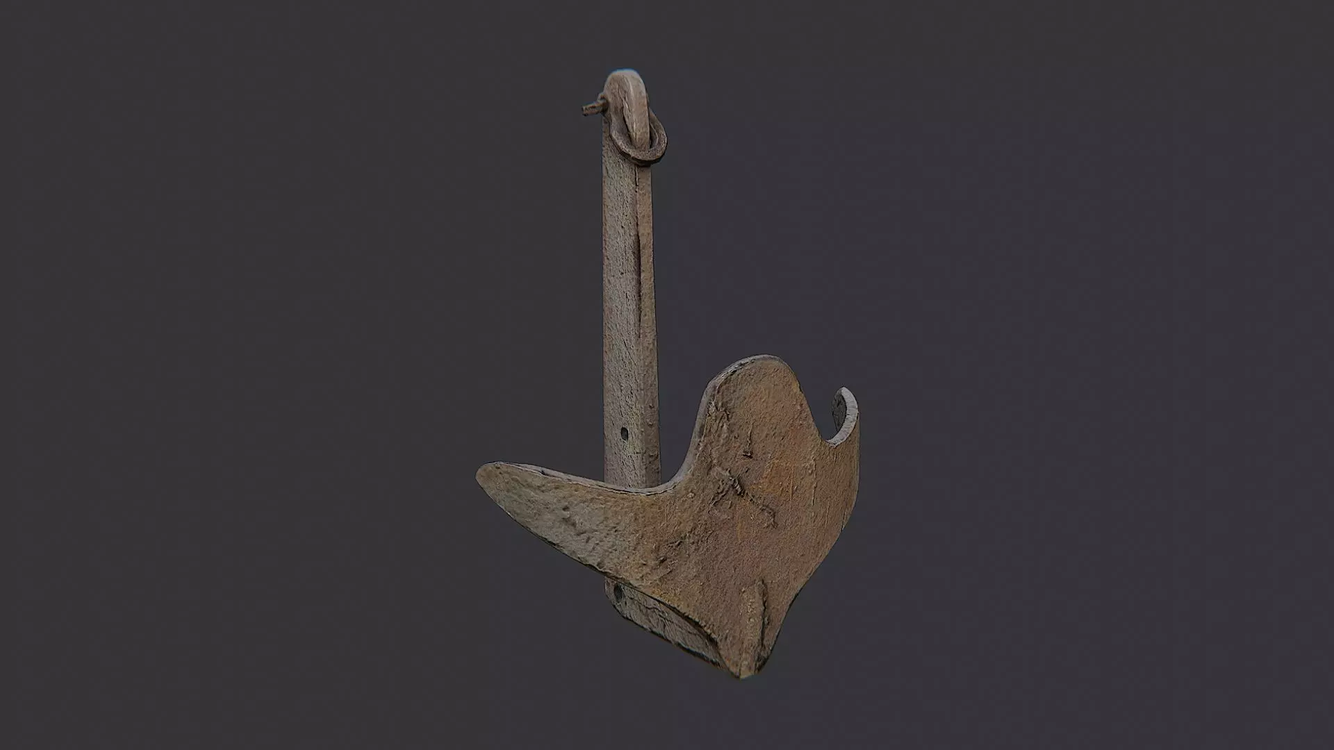 Rustic Boat Anchor for Marine Scenes Low-poly 3D model_2