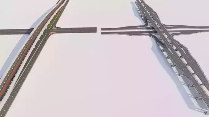 Road Pack - Extended-City Roads  3D model Road Pack - Extended-City Roads  3D model