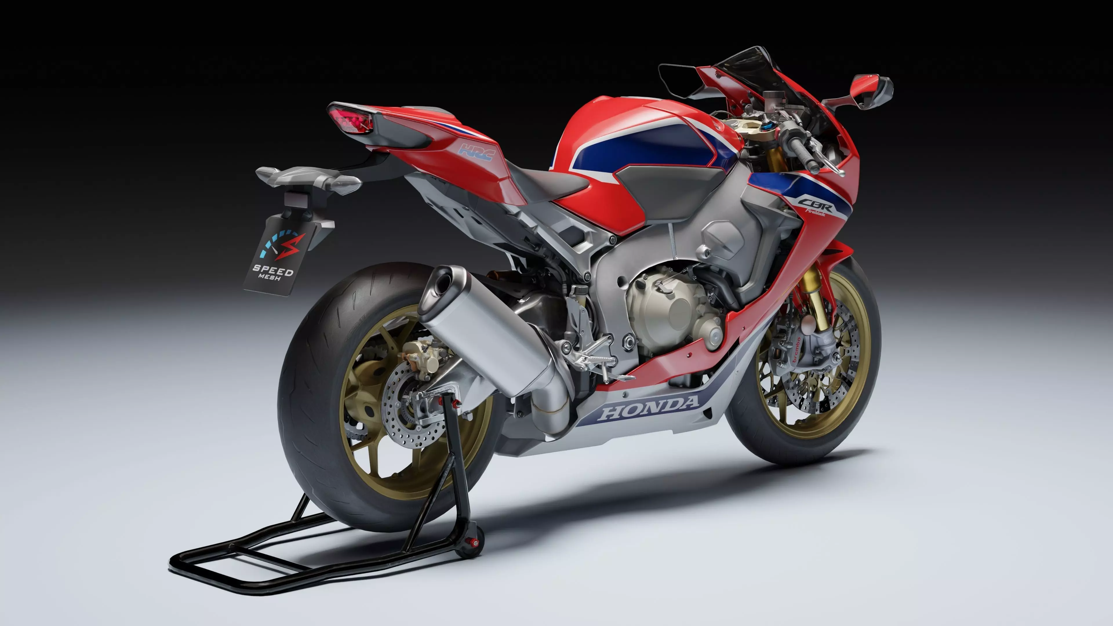 Honda CBR 1000RR Fireblade SP 2019 Low-poly 3D model_8