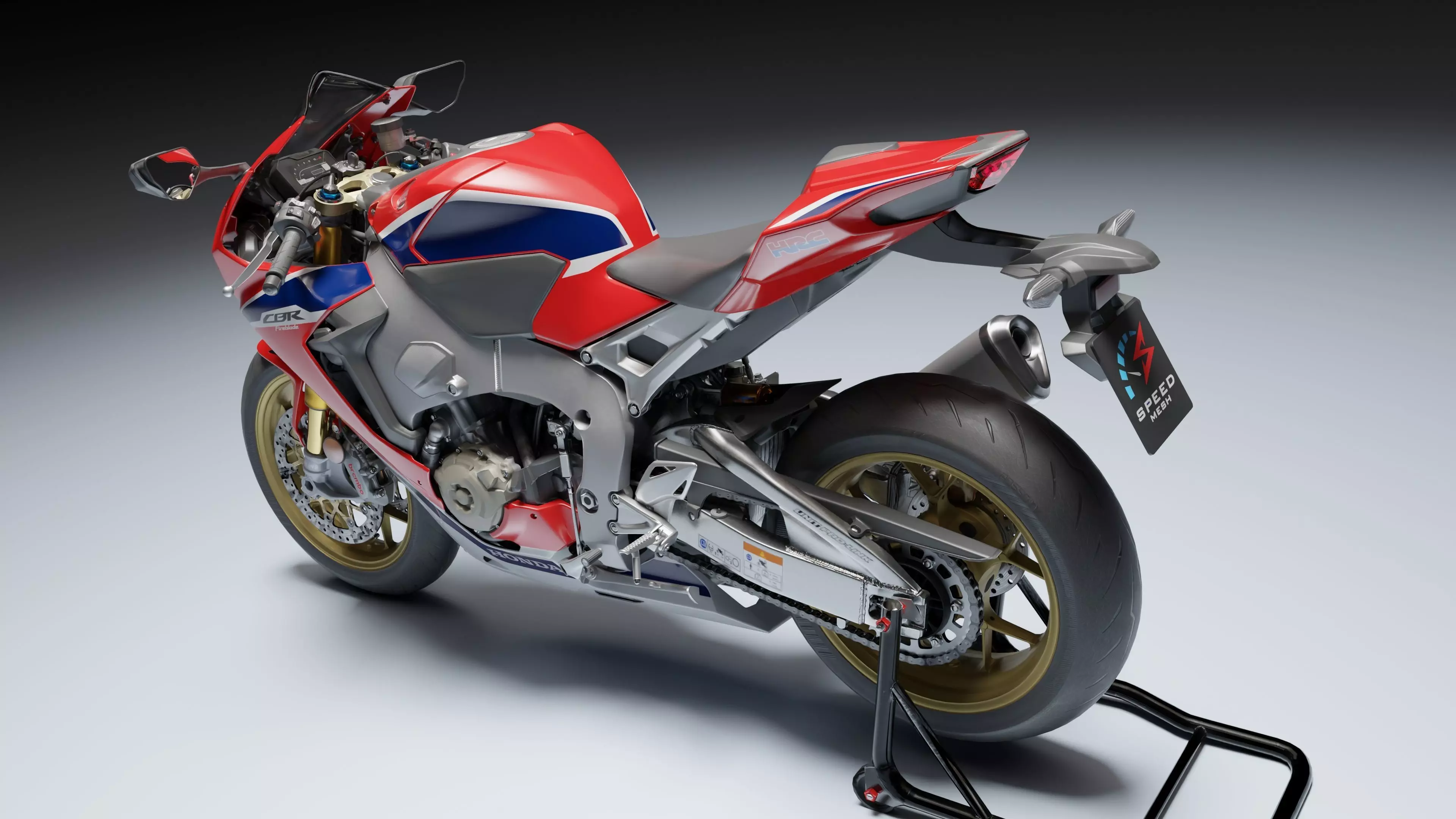 Honda CBR 1000RR Fireblade SP 2019 Low-poly 3D model_4