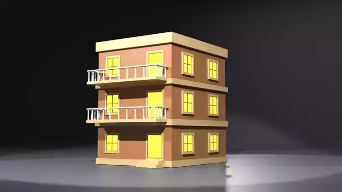 Low Poly Modular Apartment Building