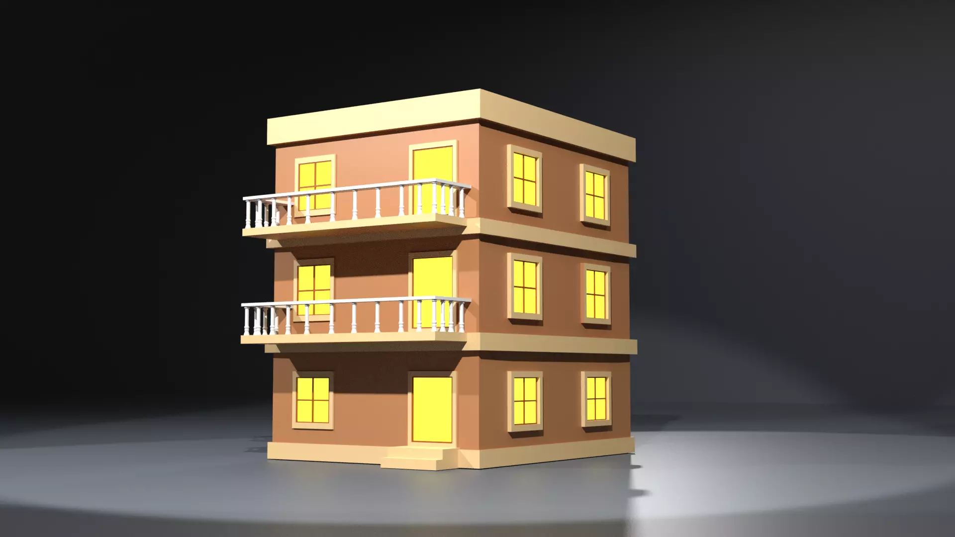 3D model Low Poly Modular Apartment Building VR / AR / low-poly | CGTrader
