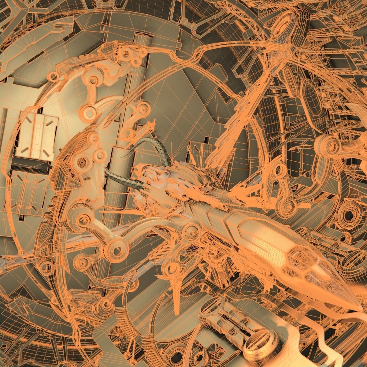 Docked Spacecraft 3D model_9