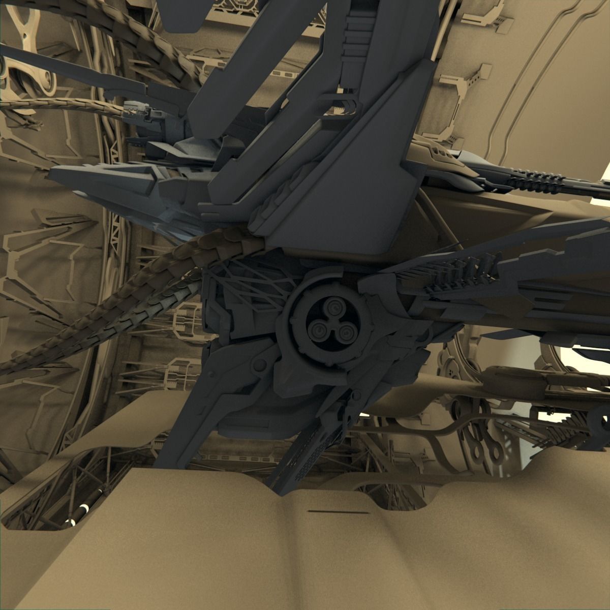 Docked Spacecraft 3D model_16