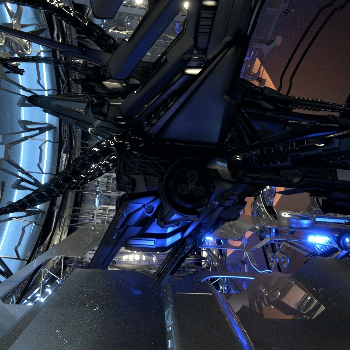 Docked Spacecraft 3D model_11