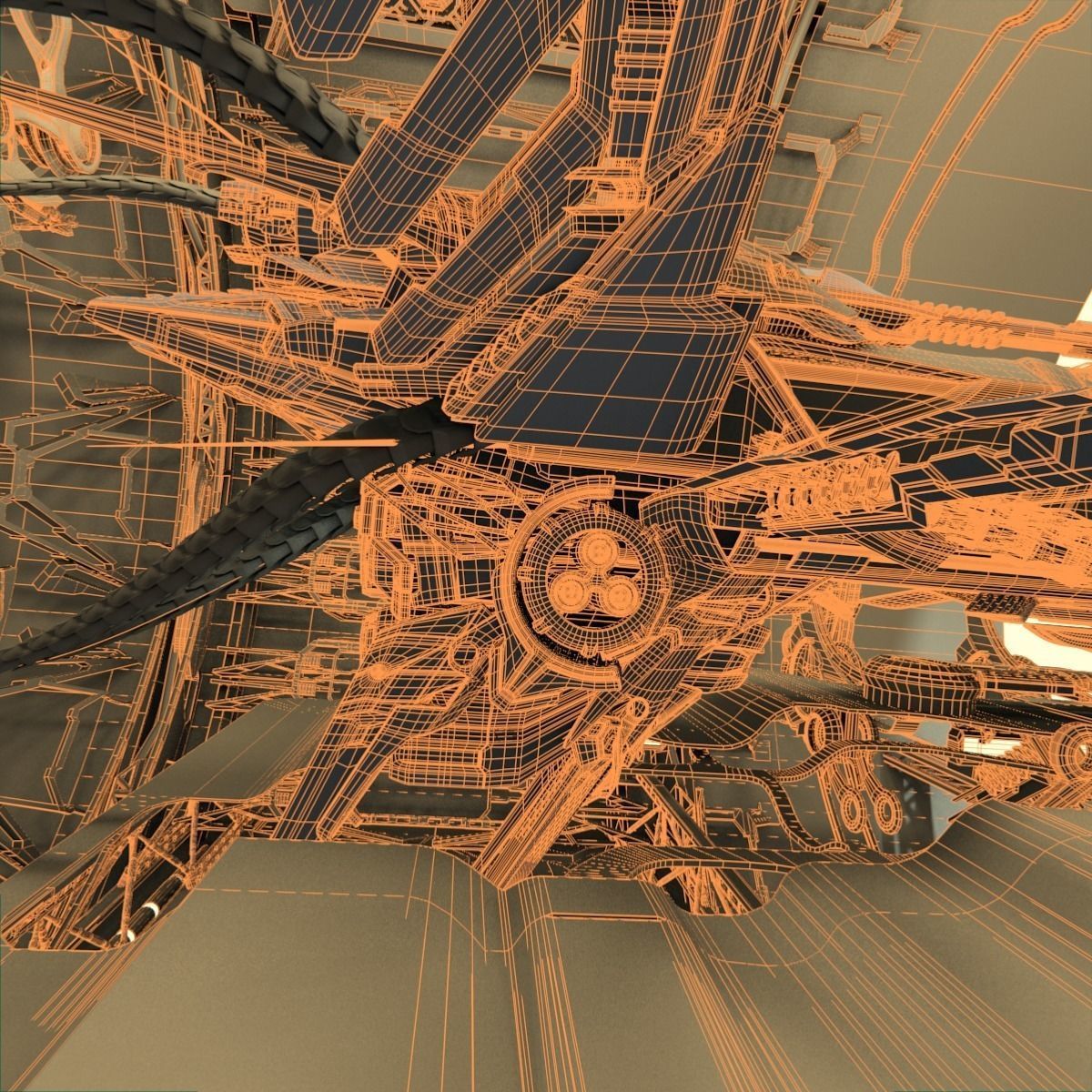 Docked Spacecraft 3D model_23