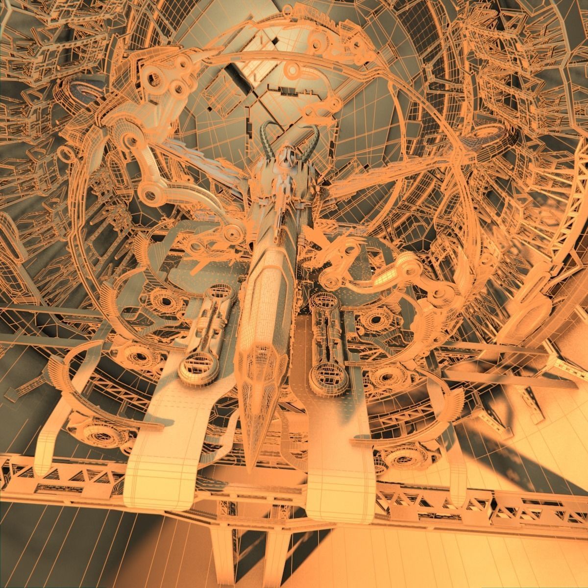 Docked Spacecraft 3D model_12