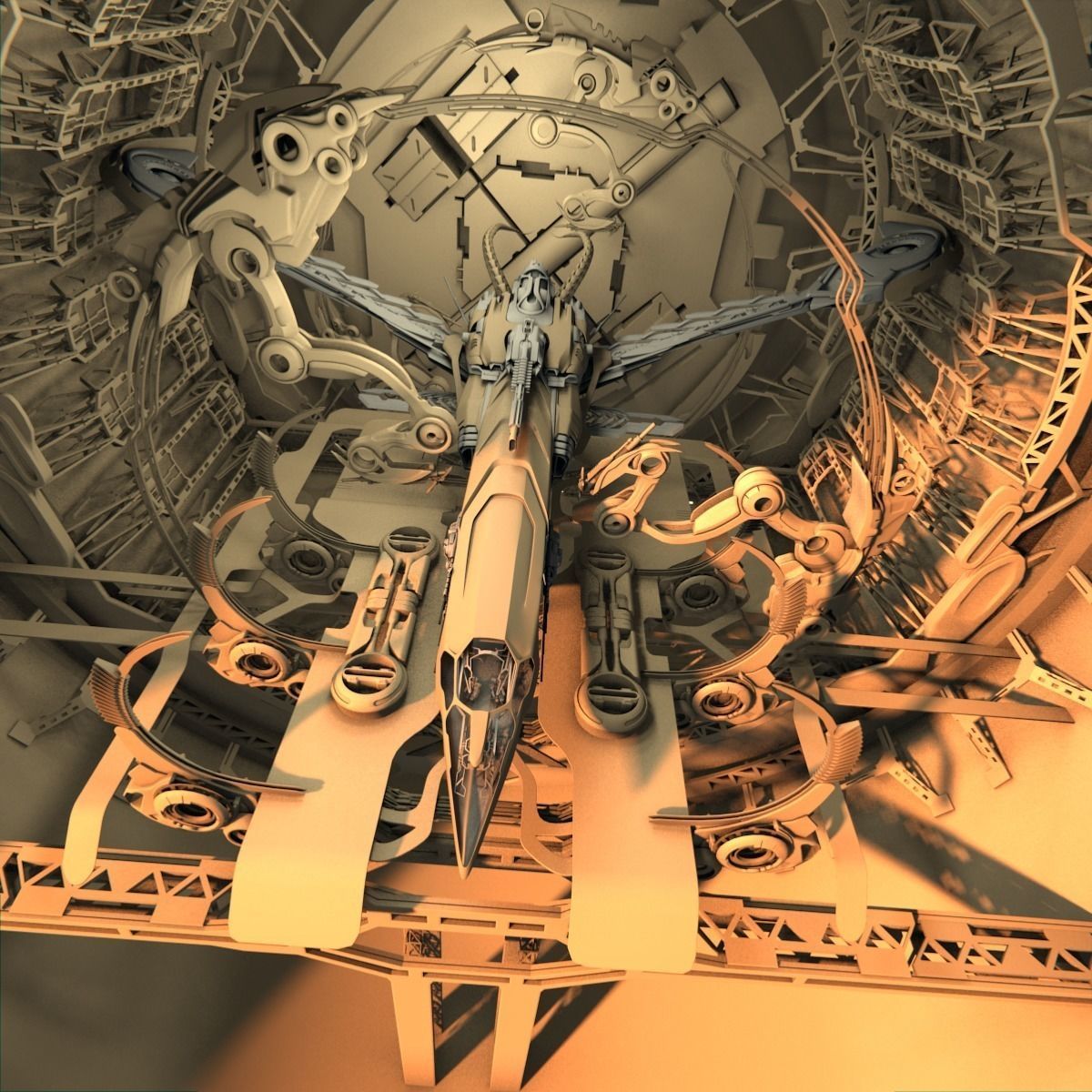 Docked Spacecraft 3D model_18