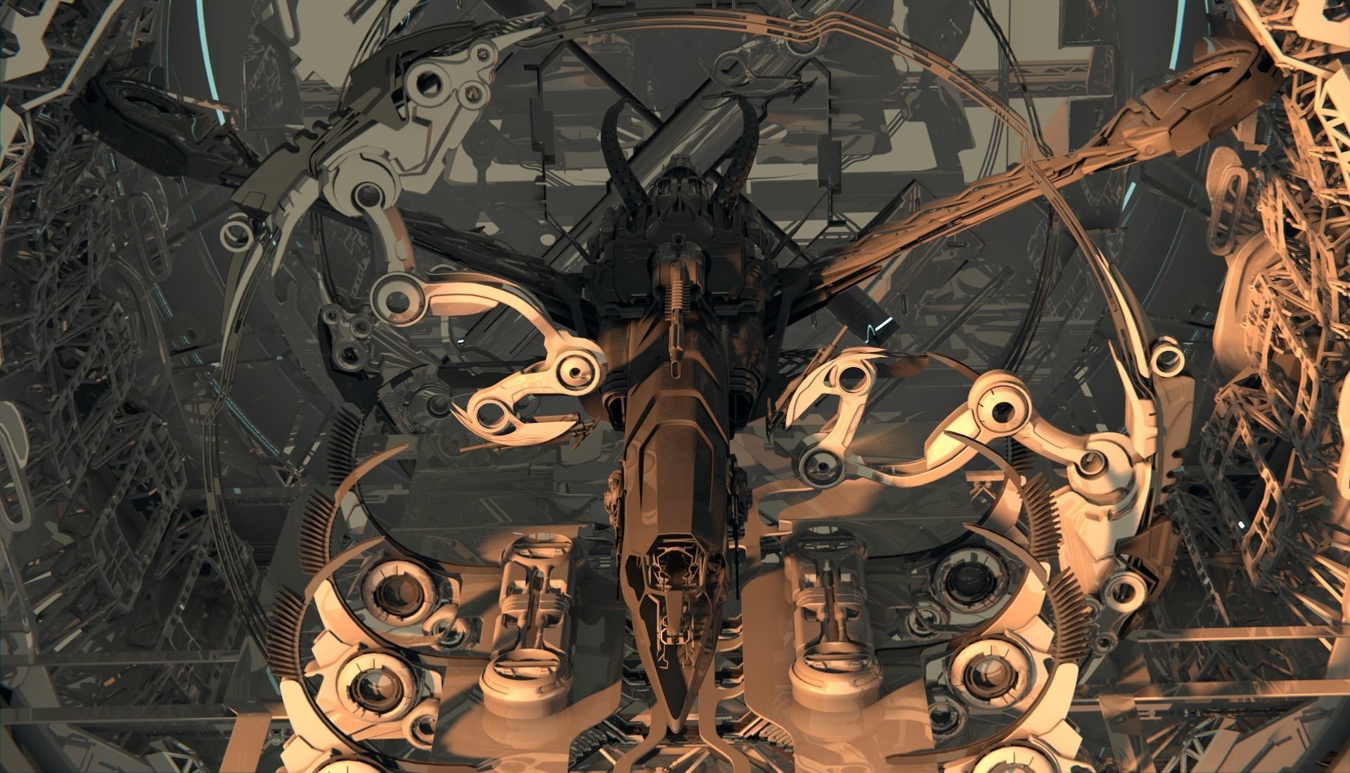 Docked Spacecraft 3D model_5