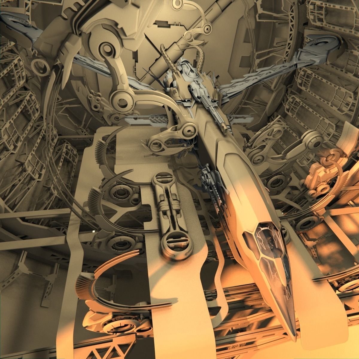 Docked Spacecraft 3D model_24