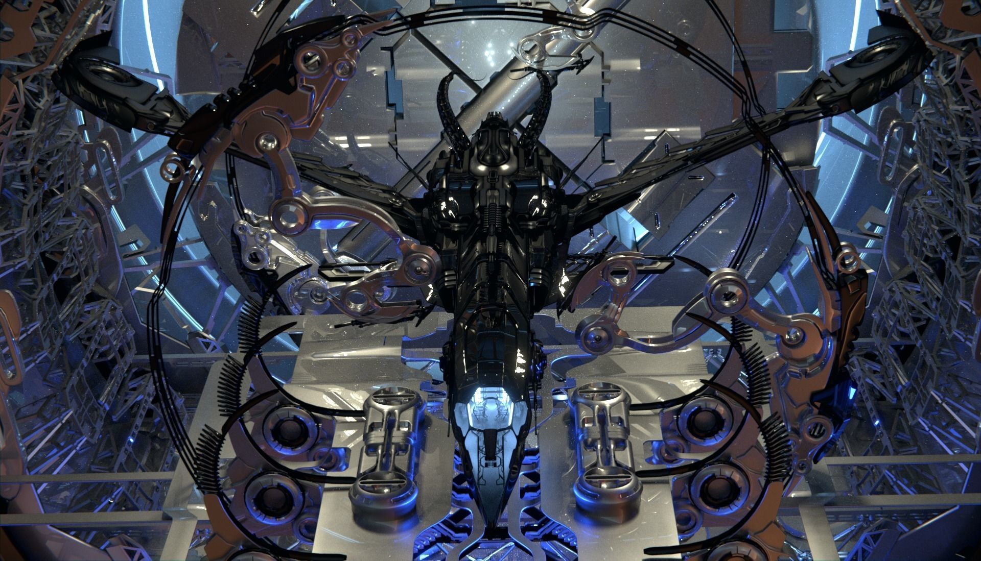 Docked Spacecraft 3D model_6