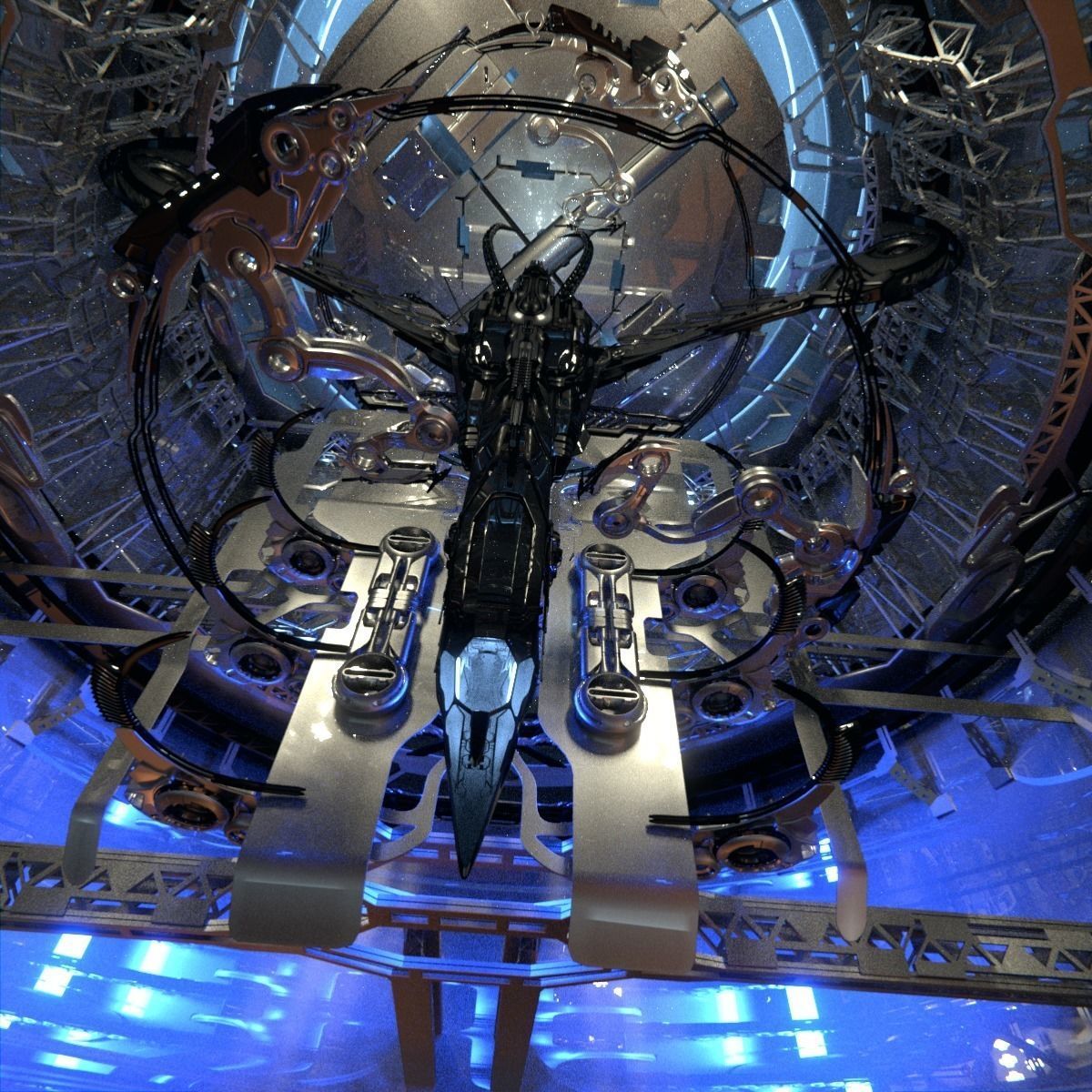 Docked Spacecraft 3D model_10