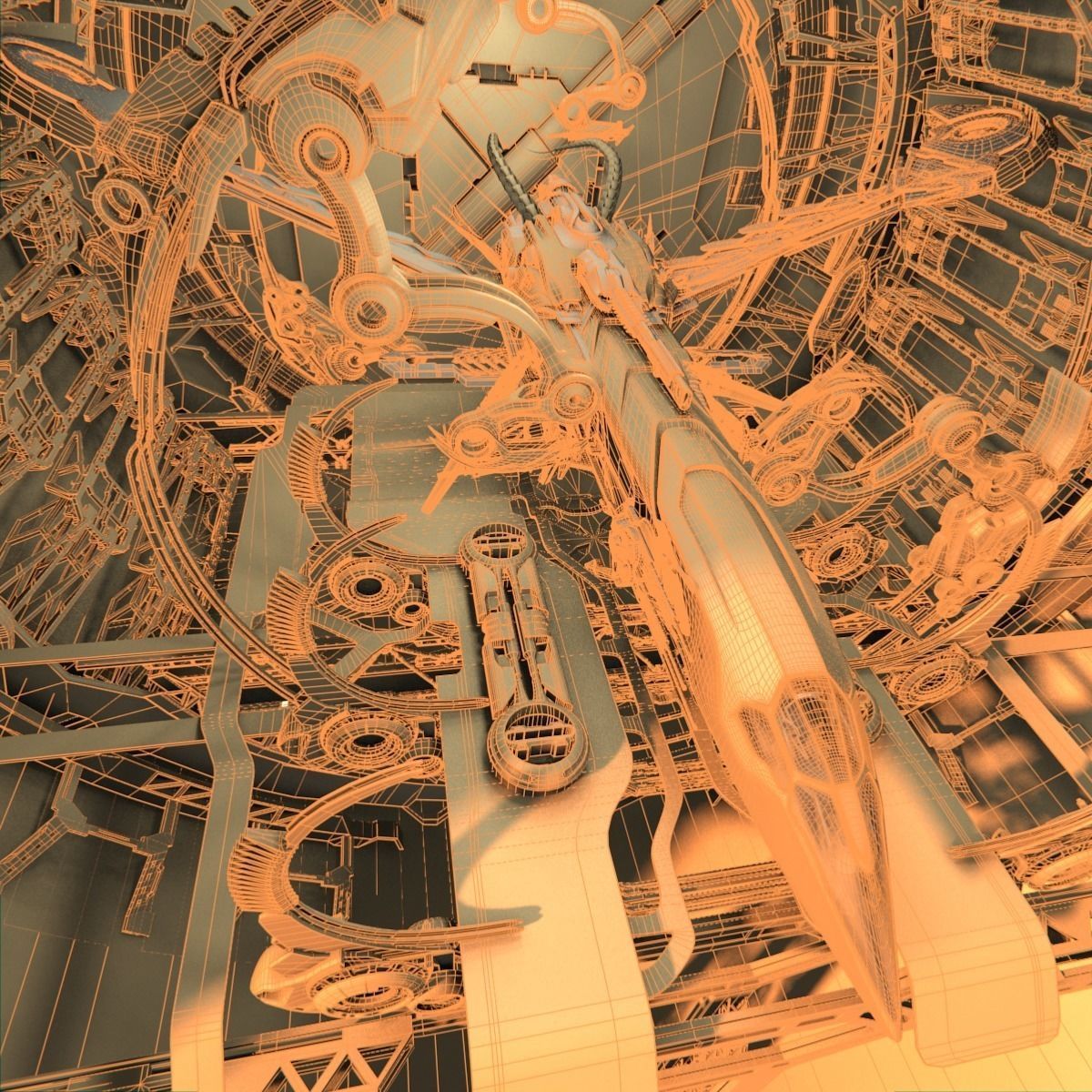 Docked Spacecraft 3D model_25