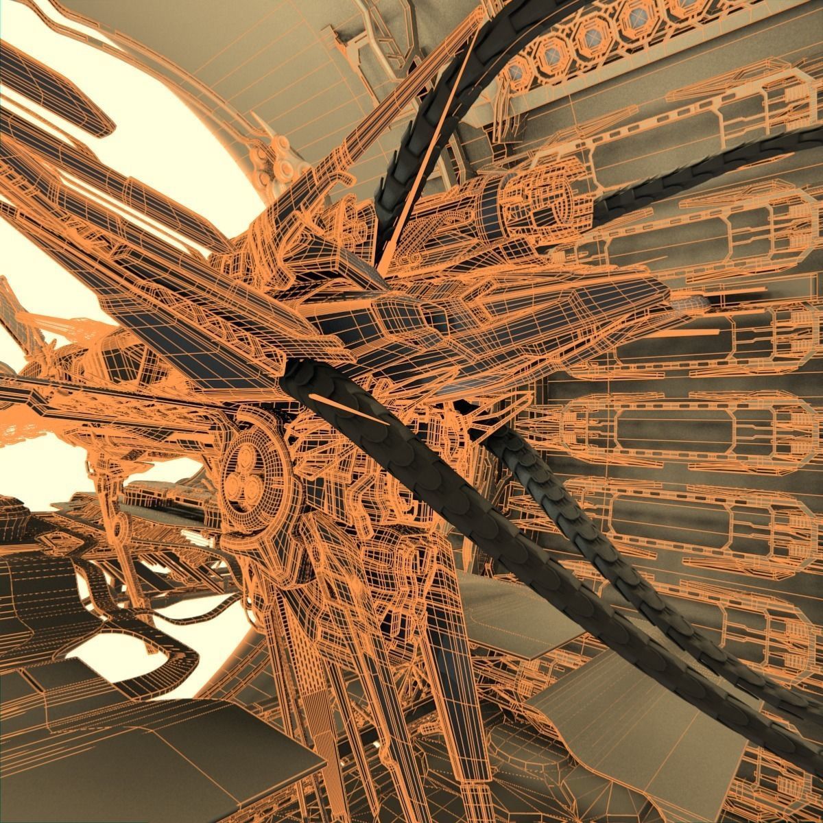 Docked Spacecraft 3D model_17