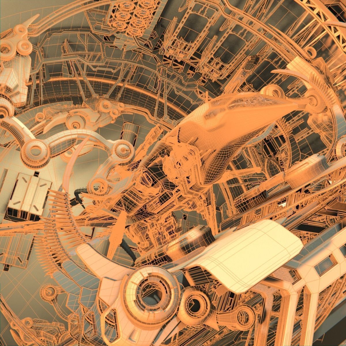 Docked Spacecraft 3D model_15