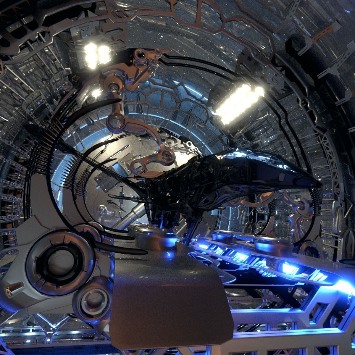 Docked Spacecraft 3D model_3