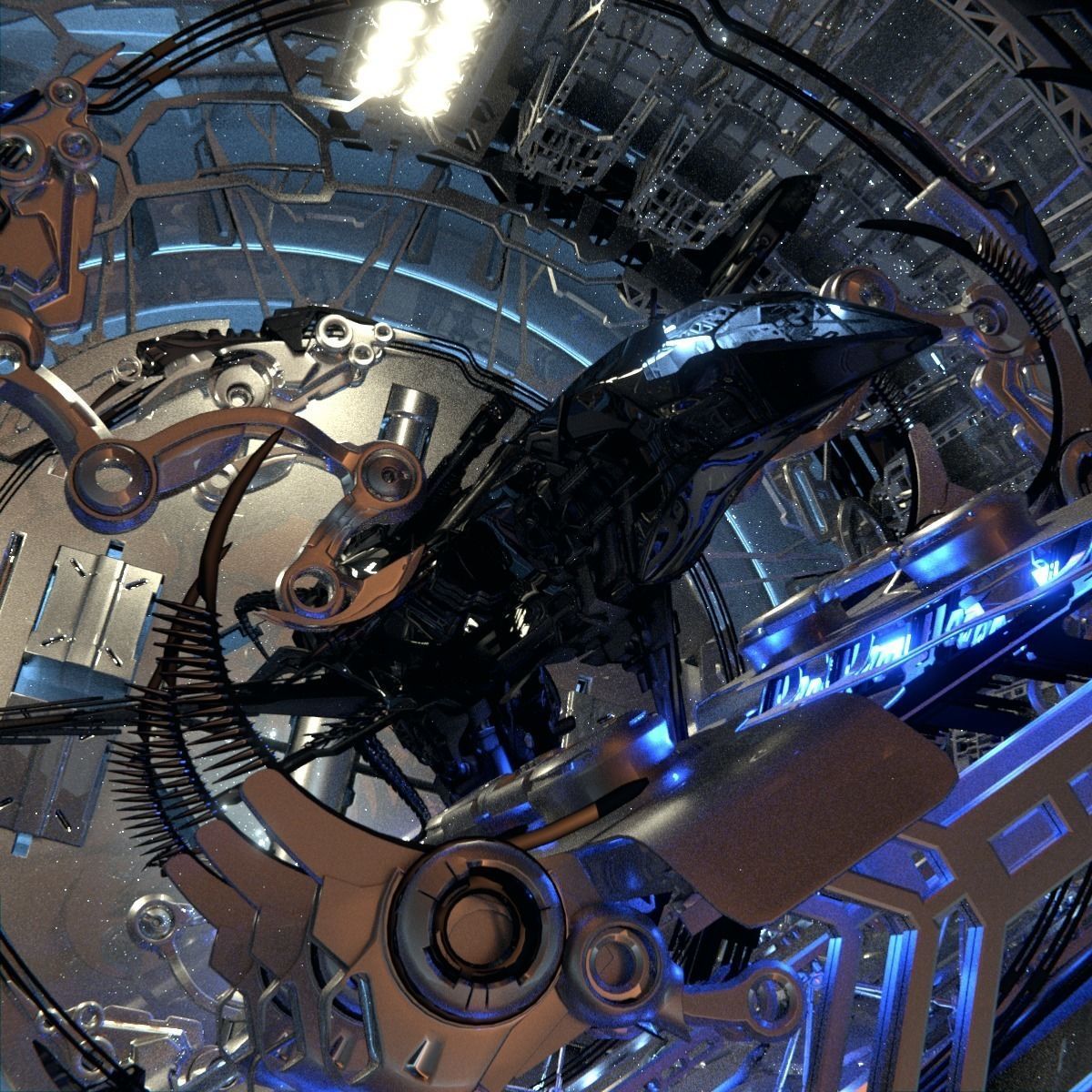 Docked Spacecraft 3D model_7