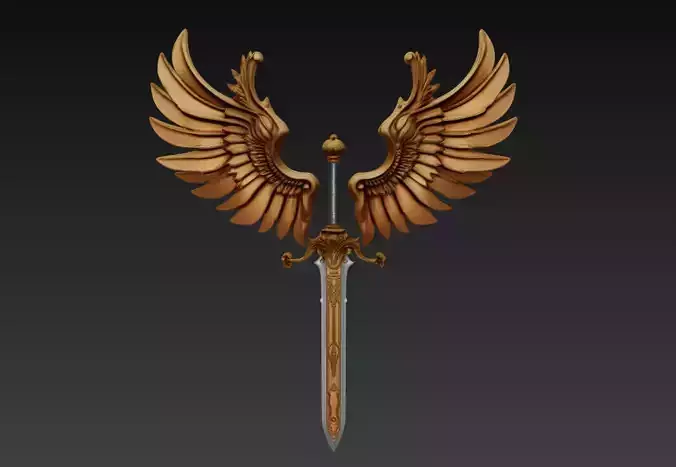 Angel Wing Sword - Celestial Fantasy Sculpture