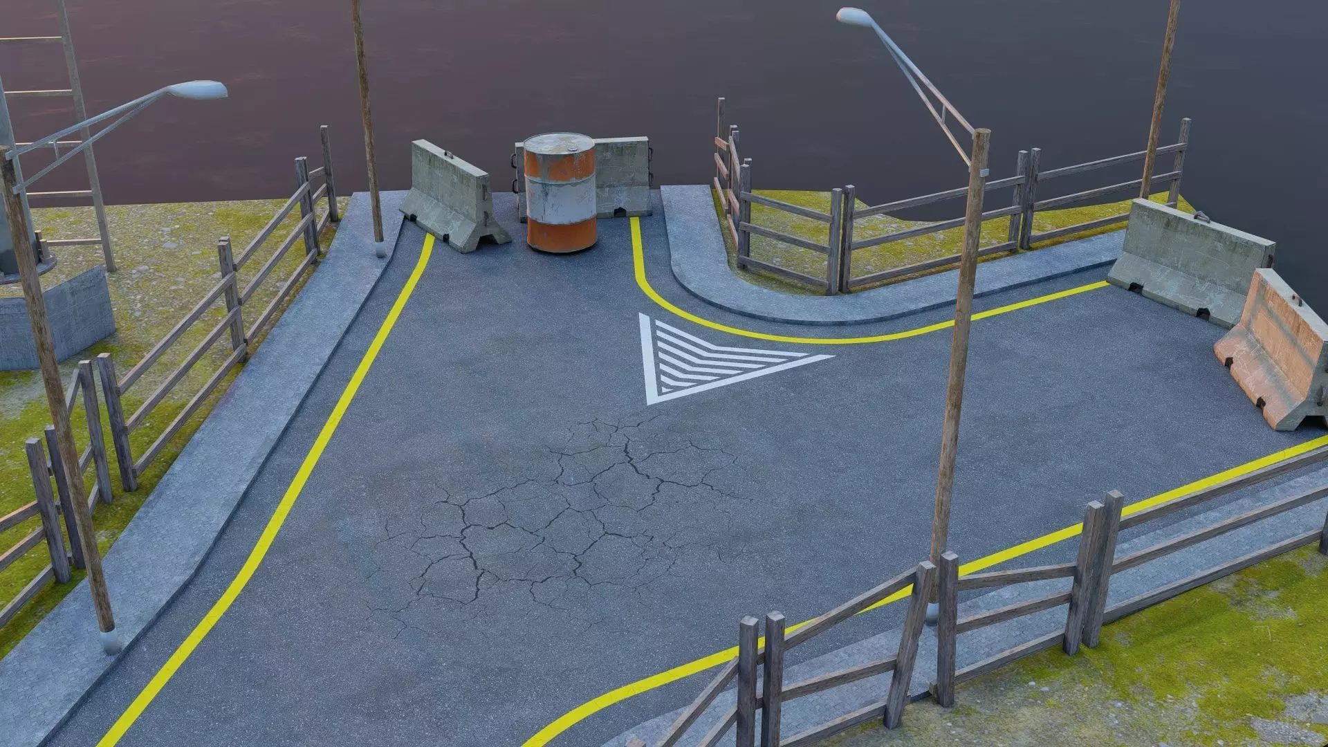 Street Block Low-poly 3D model_16