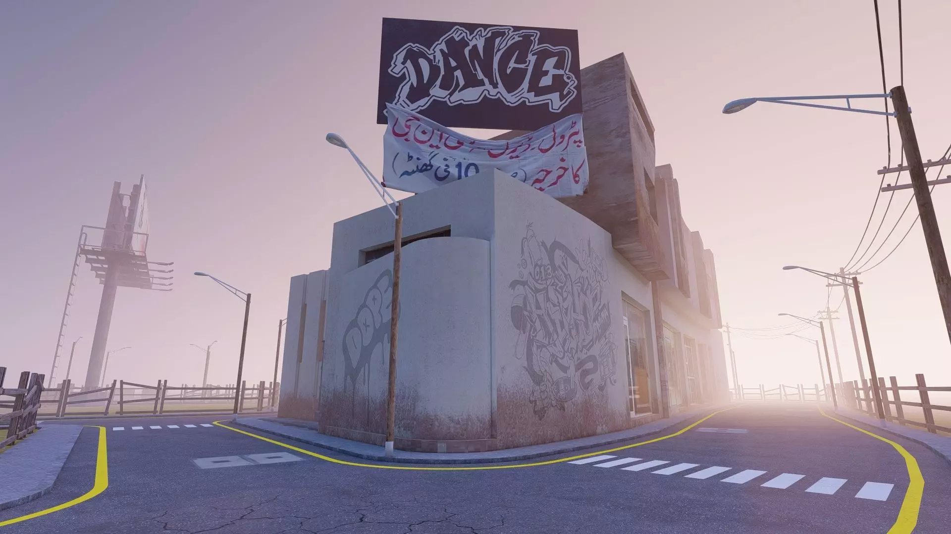 Street Block Low-poly 3D model_22