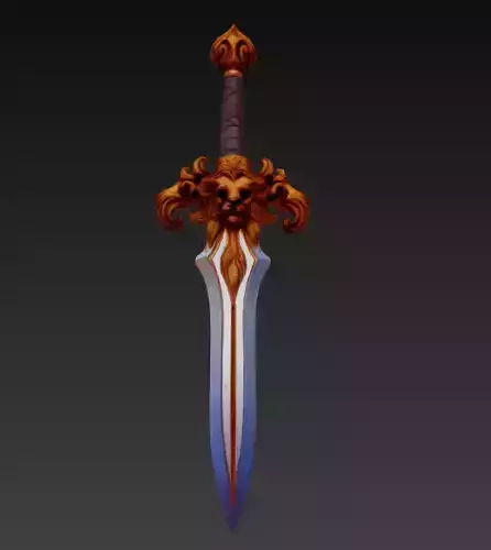 Lion Fang Dagger - Ornate Fantasy Short Blade Sculpture 3D model