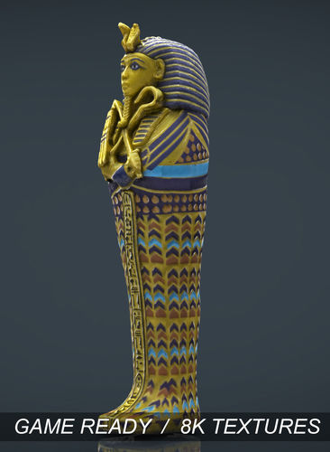King Tutankhamun sarcophagus Low-poly 3D model
