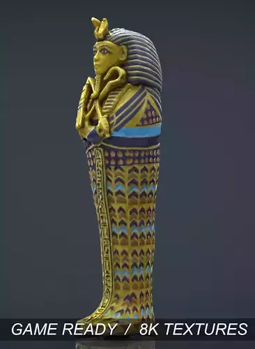 King Tutankhamun sarcophagus Low-poly 3D model