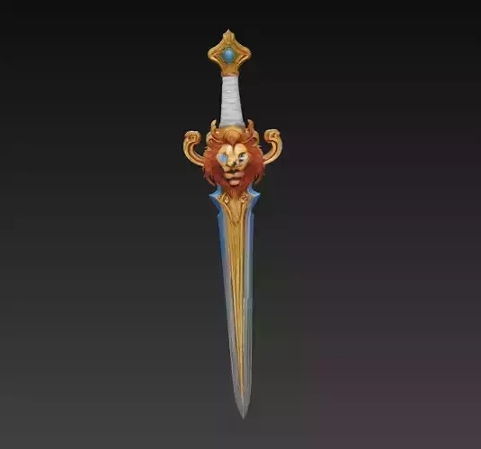 Lionheart Blade - Regal Fantasy Sword Sculpture 3D model Lionheart Blade - Regal Fantasy Sword Sculpture 3D model