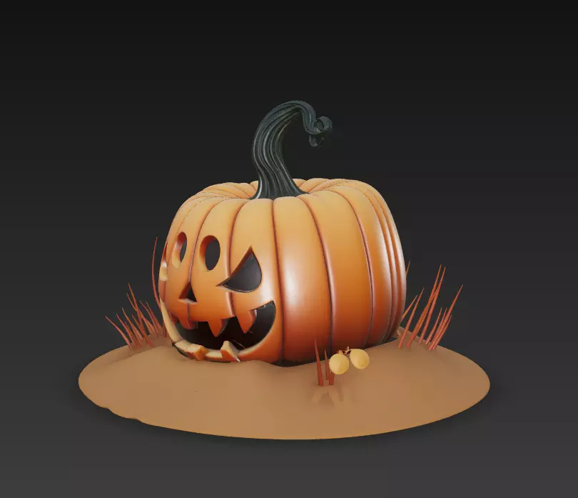 Classic Jack Pumpkin - Stylized Halloween Sculpture 3D print model