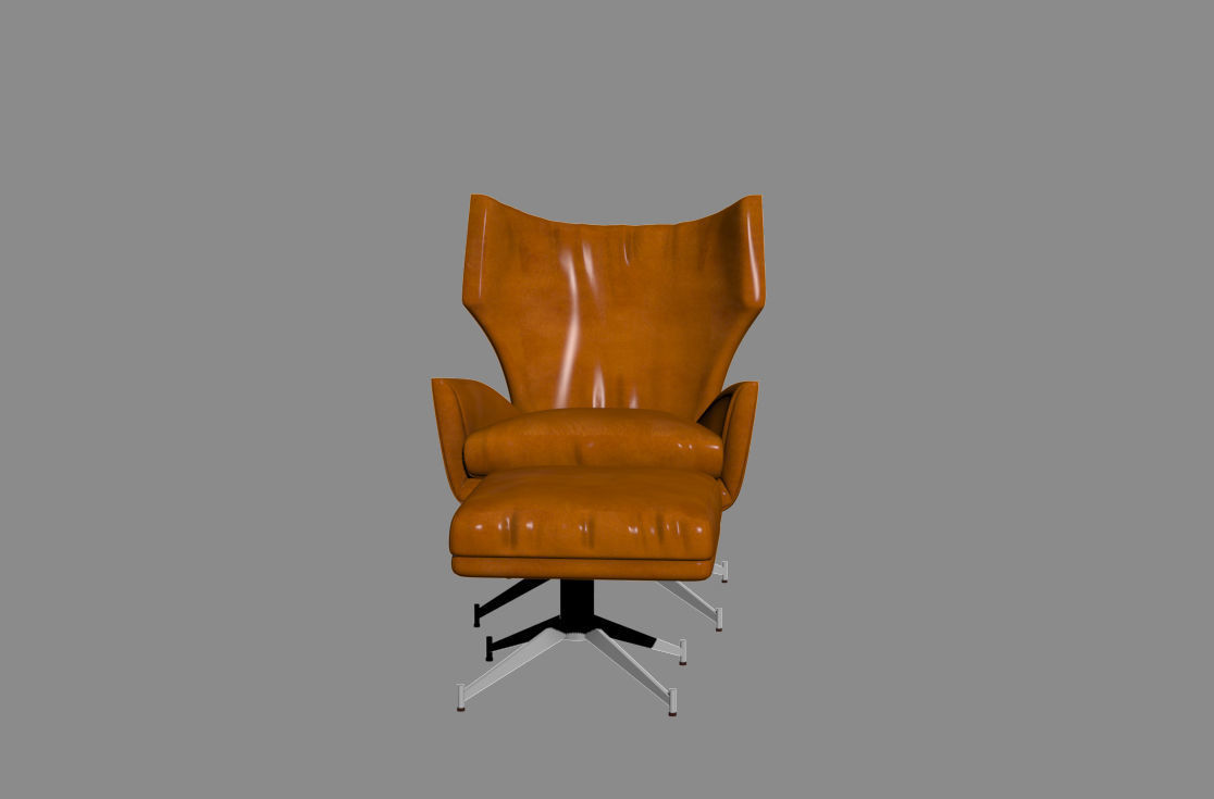 Hemming Leather Swivel Armchair by West Elm 3D model_8