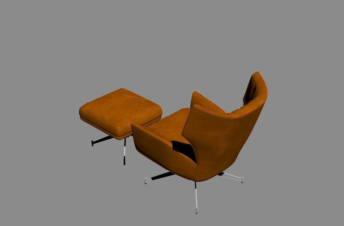 Hemming Leather Swivel Armchair by West Elm 3D model_6