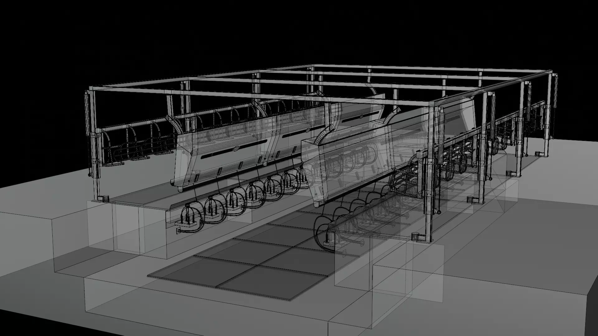 Dairy Milking Parlor Low-poly 3D model_2