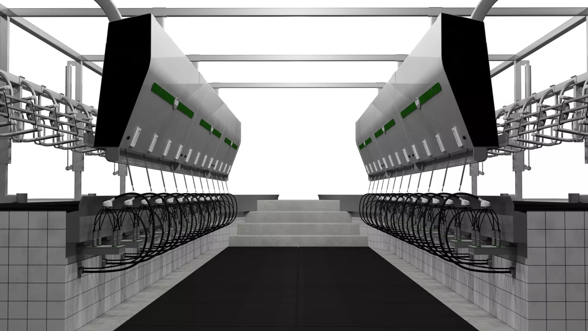 Dairy Milking Parlor Low-poly 3D model_1