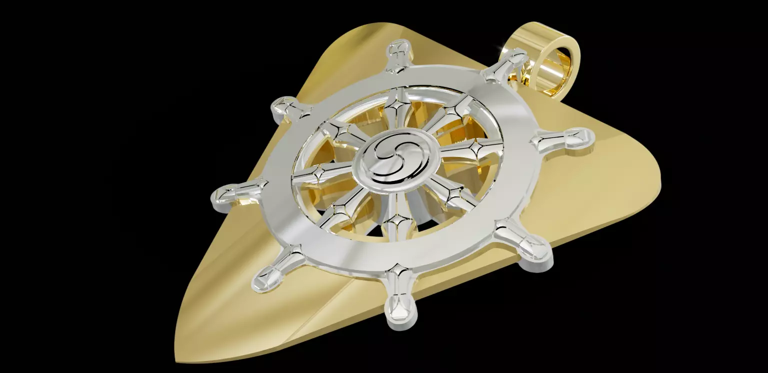 Nautical rudder pendant pick guitar 3D print model