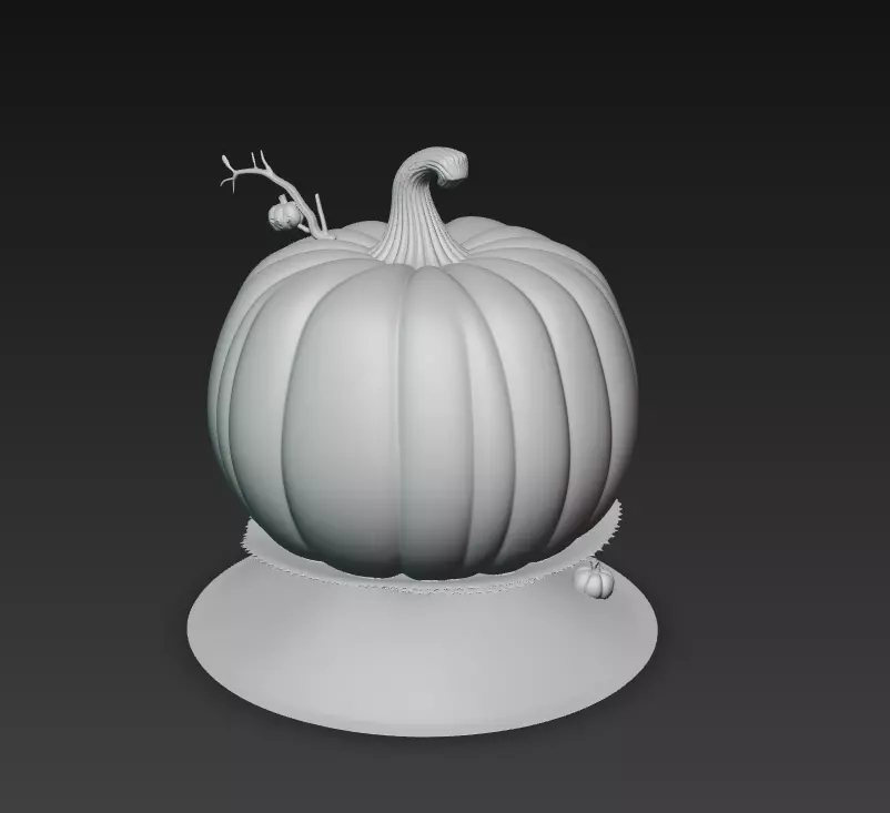 Cheerful Pumpkin Lamp - Stylized Halloween Sculpture 3D print model_10