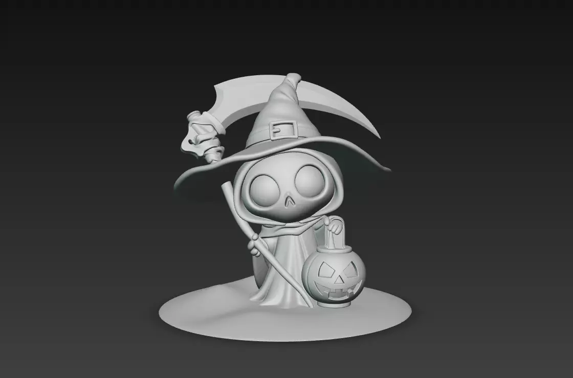 Little Reaper - Cute Halloween Skeleton Figurine 3D print model_6