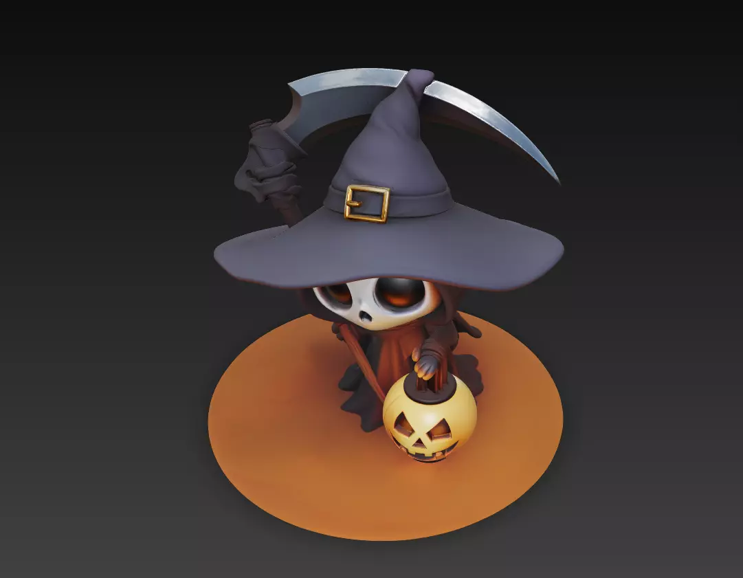 Little Reaper - Cute Halloween Skeleton Figurine 3D print model_3