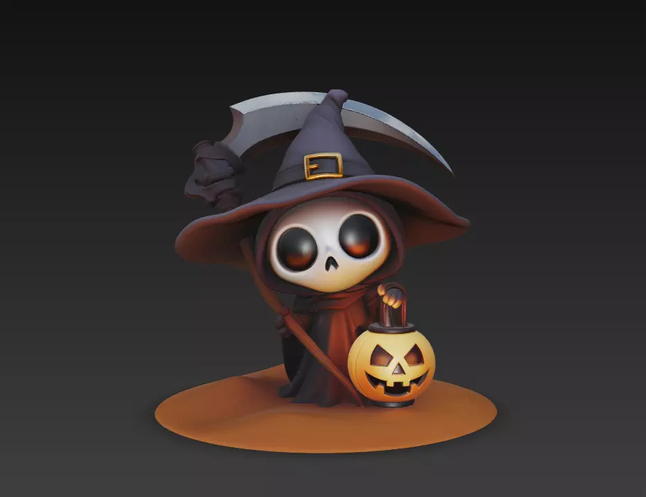 Little Reaper - Cute Halloween Skeleton Figurine 3D print model_0