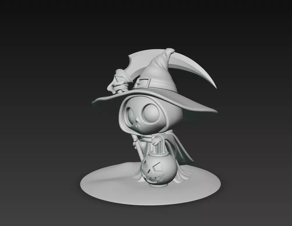 Little Reaper - Cute Halloween Skeleton Figurine 3D print model_8