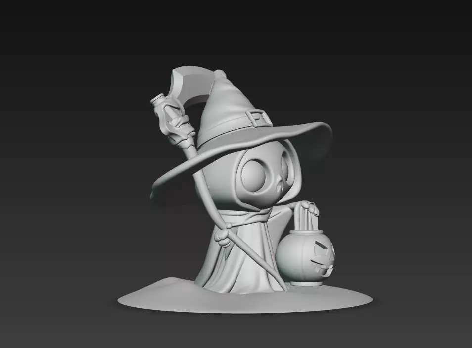 Little Reaper - Cute Halloween Skeleton Figurine 3D print model_9