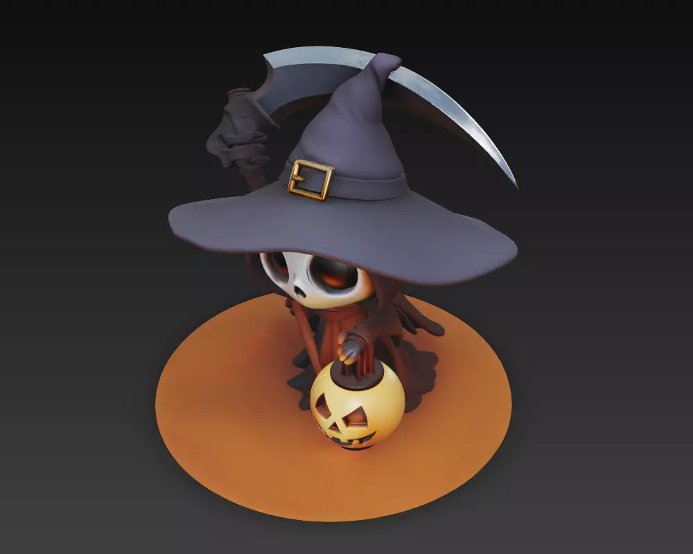Little Reaper - Cute Halloween Skeleton Figurine 3D print model_4