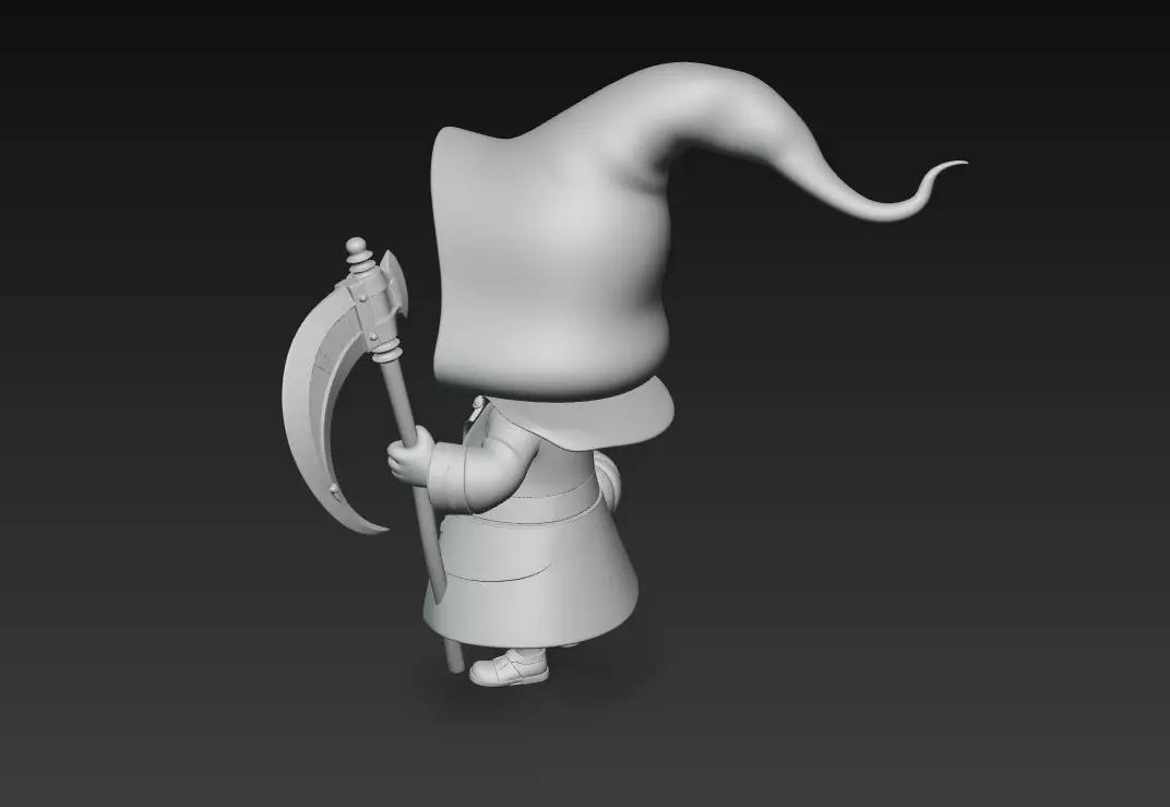 Dark Pumpkin Reaper - Stylized Halloween Character Sculpture 3D print model_8