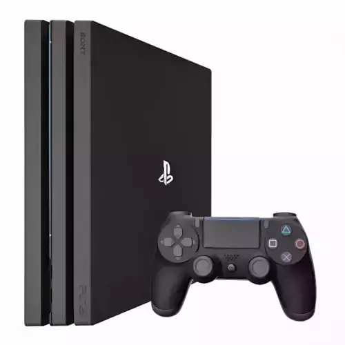 Sony PlayStation 4 Pro with gamepad 3D model