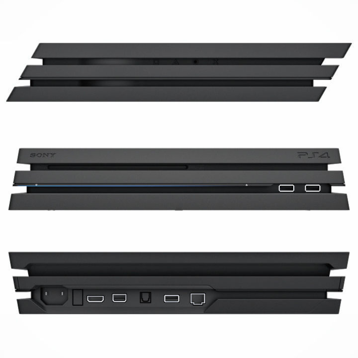 Sony PlayStation 4 Pro with gamepad 3D model_1