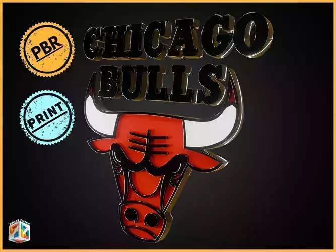 NBA team logo Chicago Bulls logo Emblem - Cinematic - 3D print