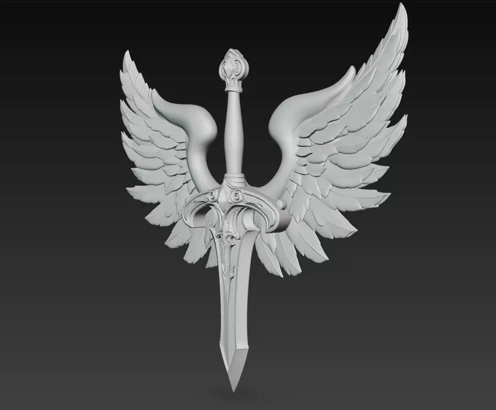 Holy Ascension Blade - Celestial Angelic Sword Sculpture 3D print model_8