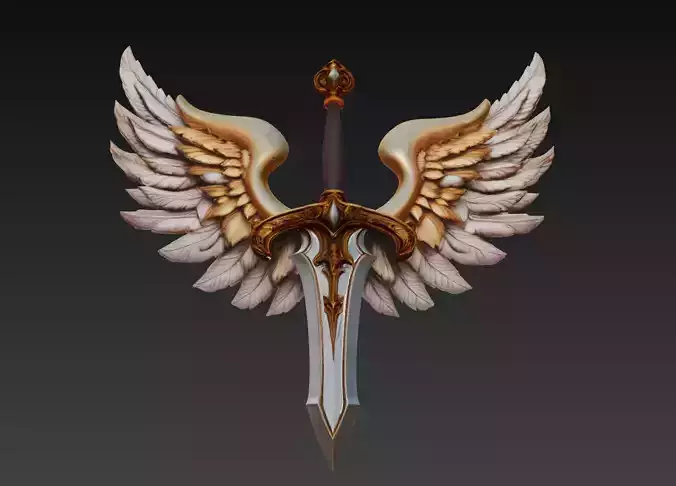 Holy Ascension Blade - Celestial Angelic Sword Sculpture