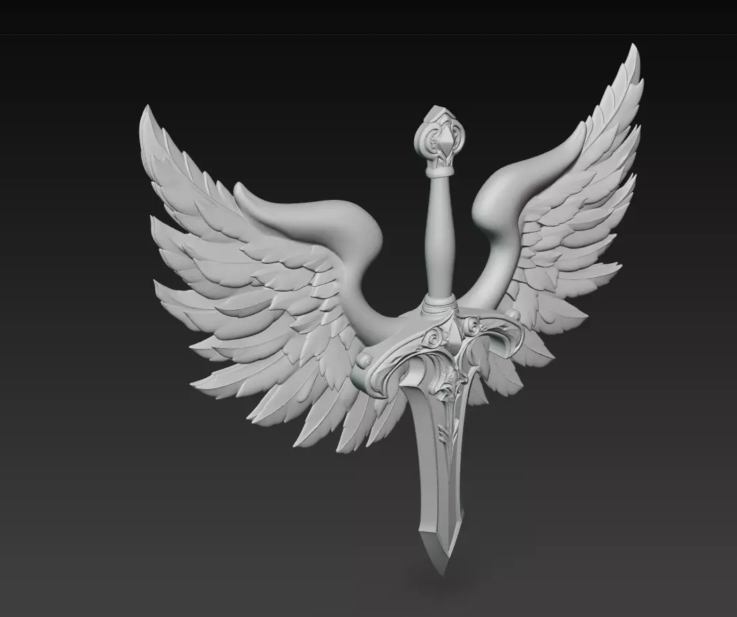 Holy Ascension Blade - Celestial Angelic Sword Sculpture 3D print model_5