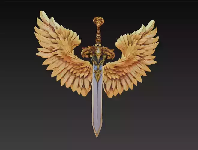 Divine Seraph Blade - Angelic Winged Sword Sculpture